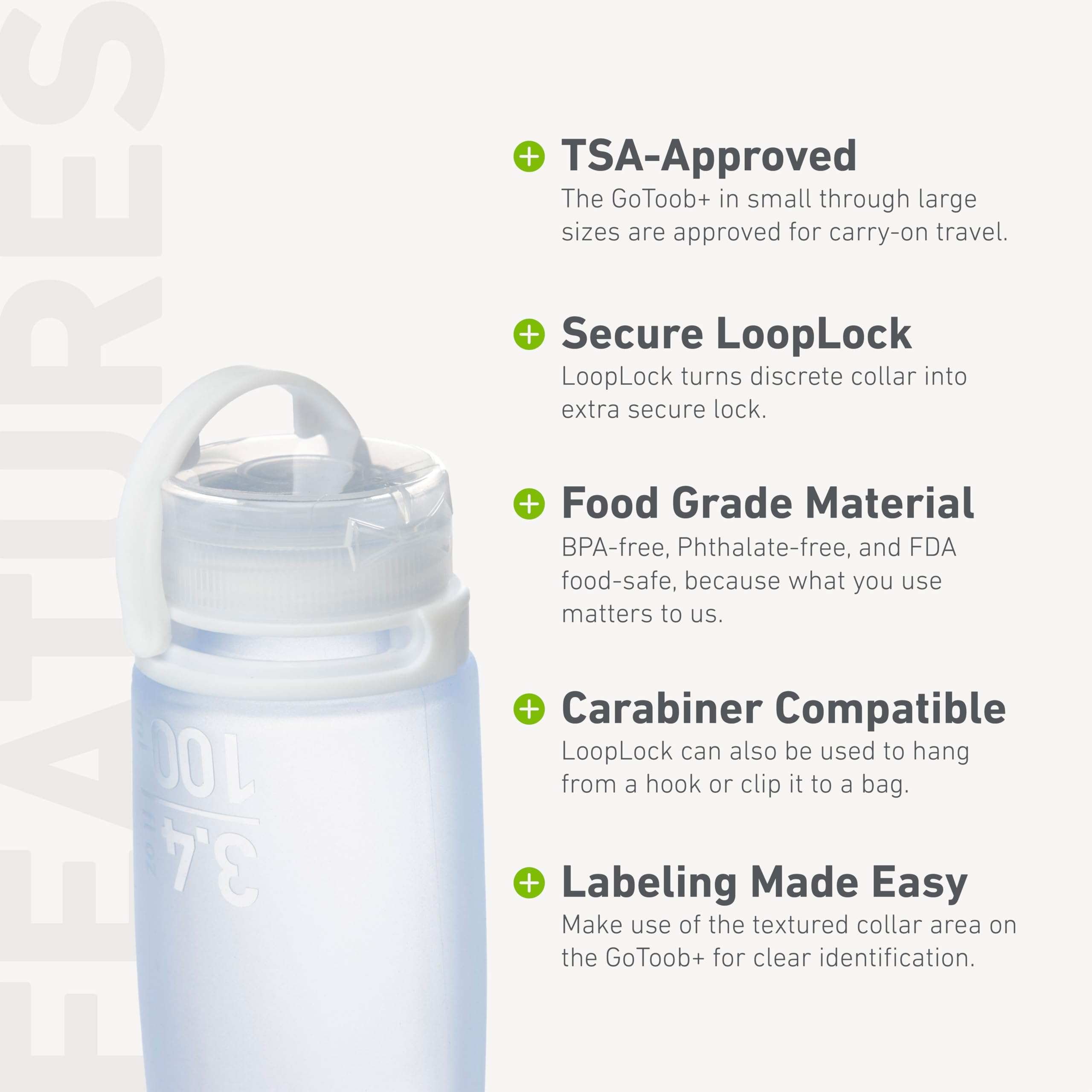 humangear GoToob+ contoured-tube, easy filling and cleaning on the go