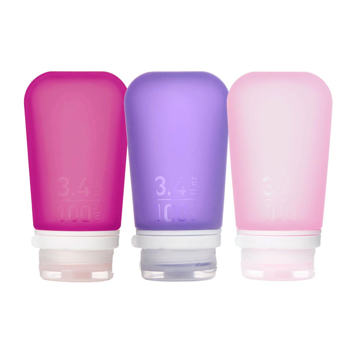 humangear GoToob+ bottle with locking cap in rose color for secure travel