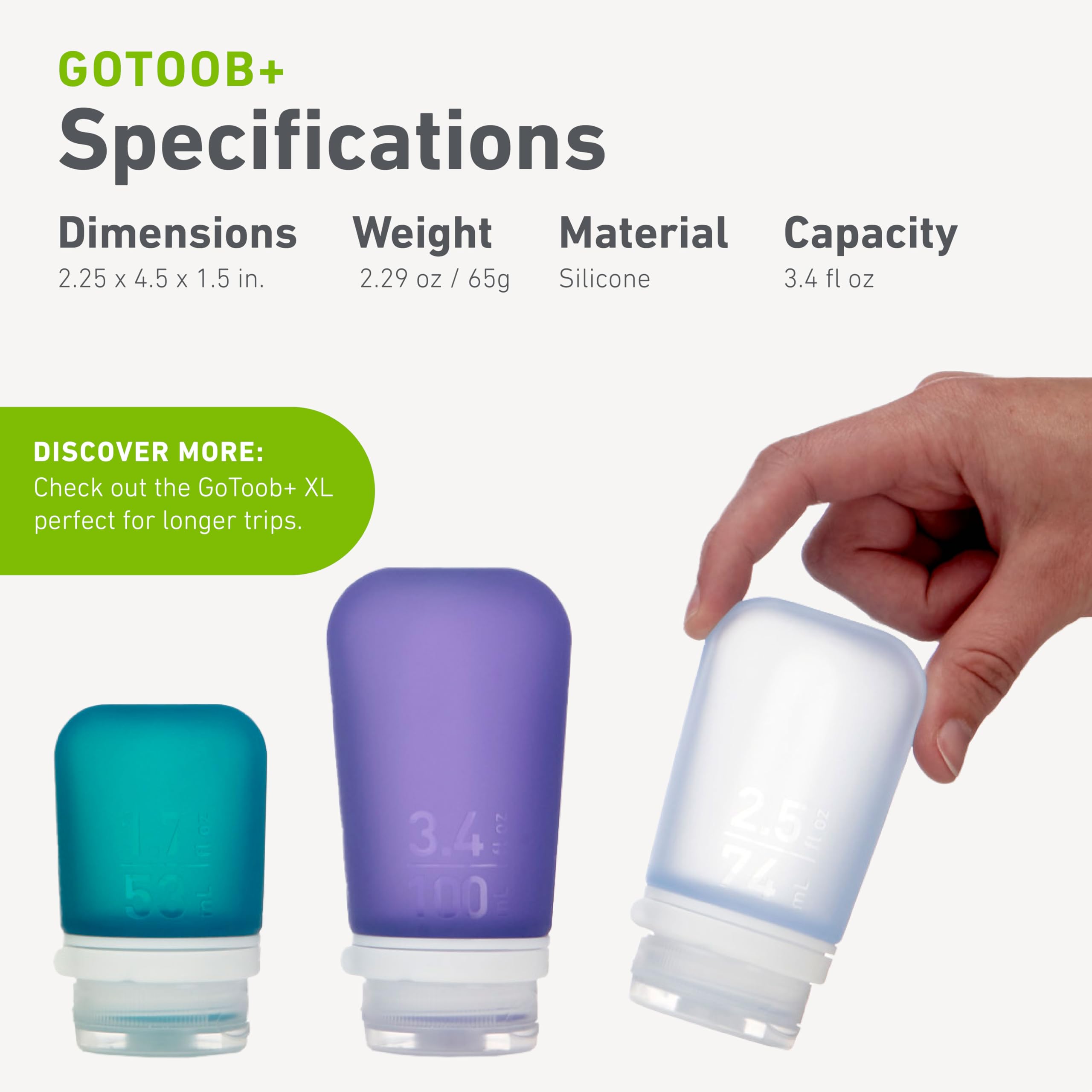 humangear GoToob+ silicone material is BPA-free and durable