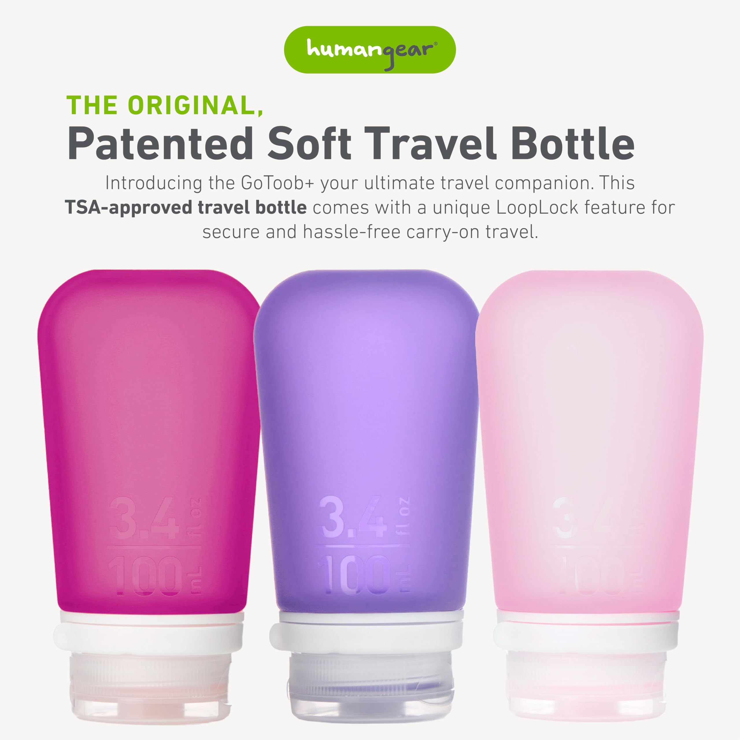 humangear GoToob+ bottle standing contour for easy filling and cleaning