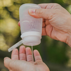 humangear GoToob+ bottle shows TSA-approved travel size for carry-on convenience