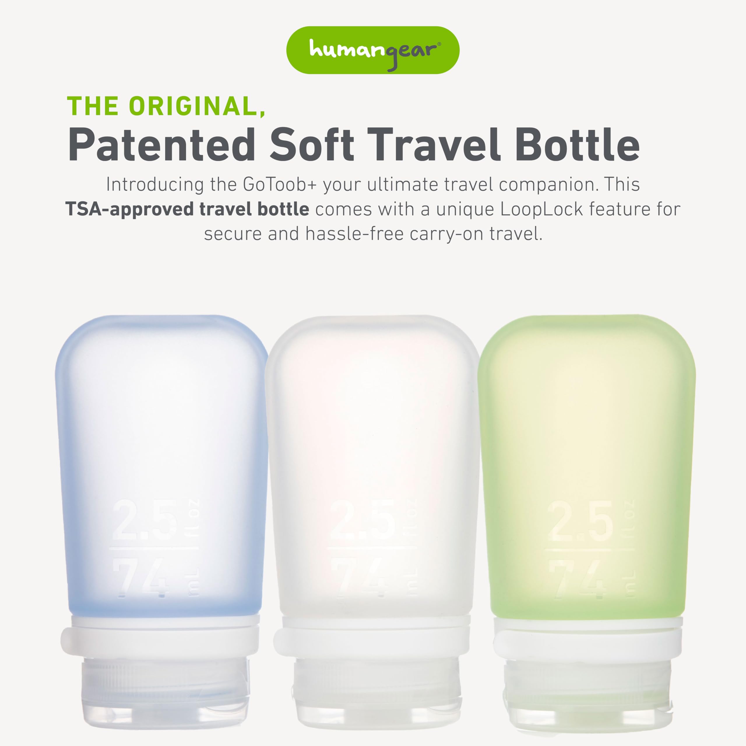 humangear GoToob+ 3-Pack labeling-area detail helps categorize contents at a glance