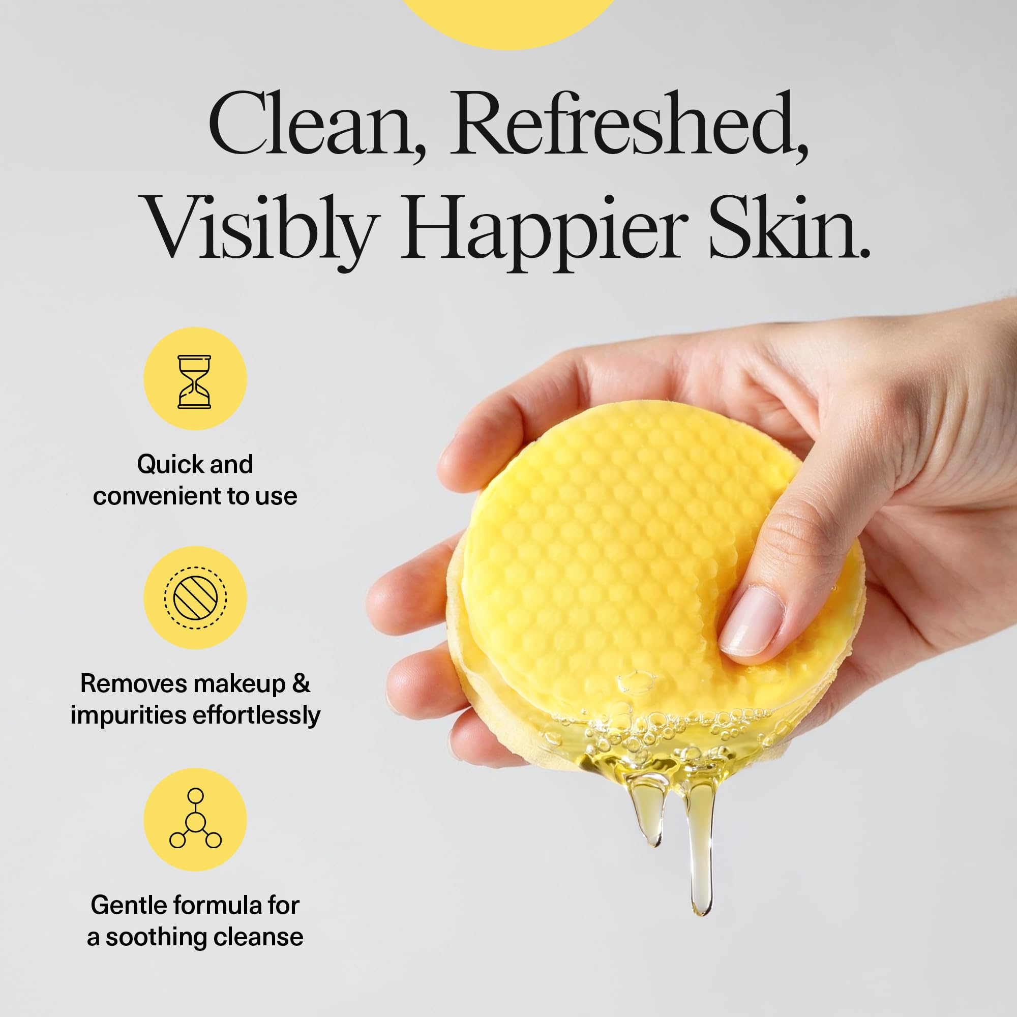 Humanroots Turmeric Kojic Pads smooth side delivering calming after-exfoliation feel.
