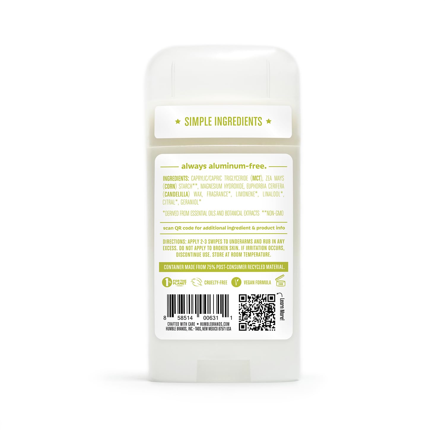Humble Brands 2.5-ounce tubes in a 3-pack, easy to carry.
