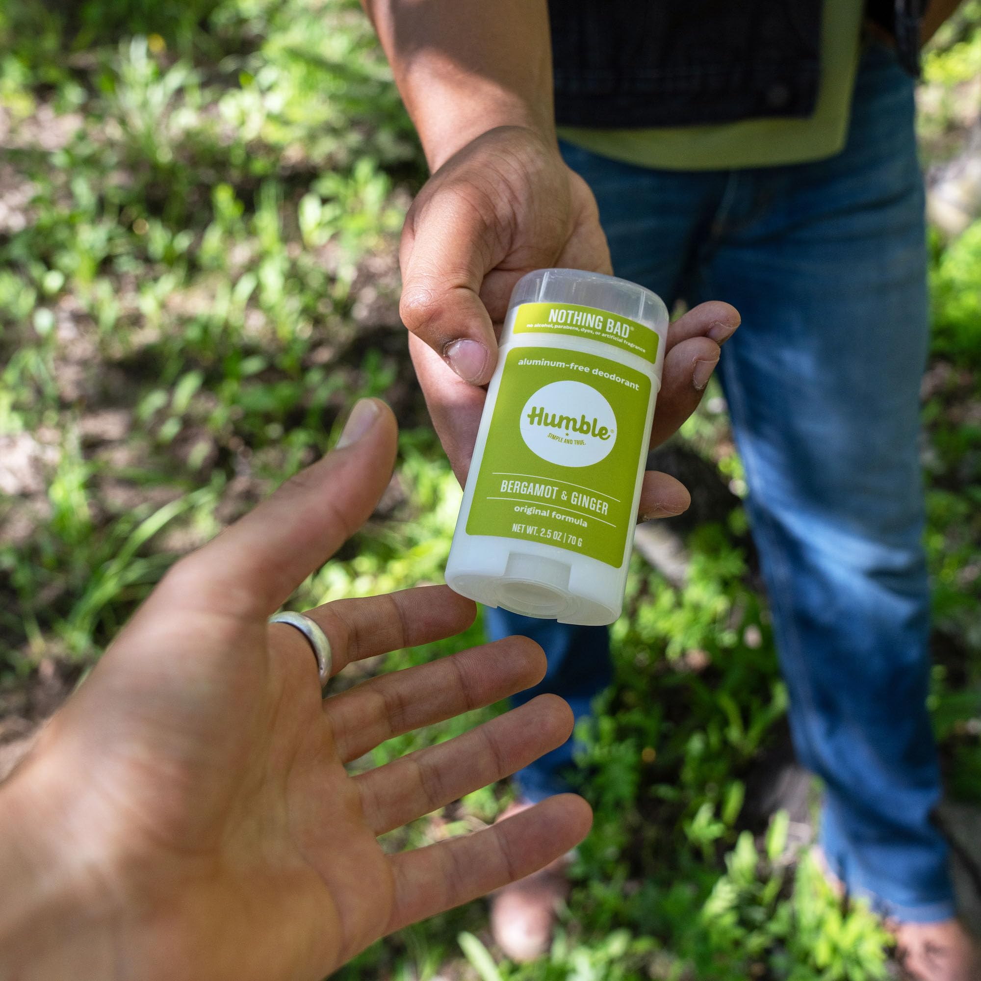 Humble aluminum-free deodorant Mountain Lavender stick ready for morning routine