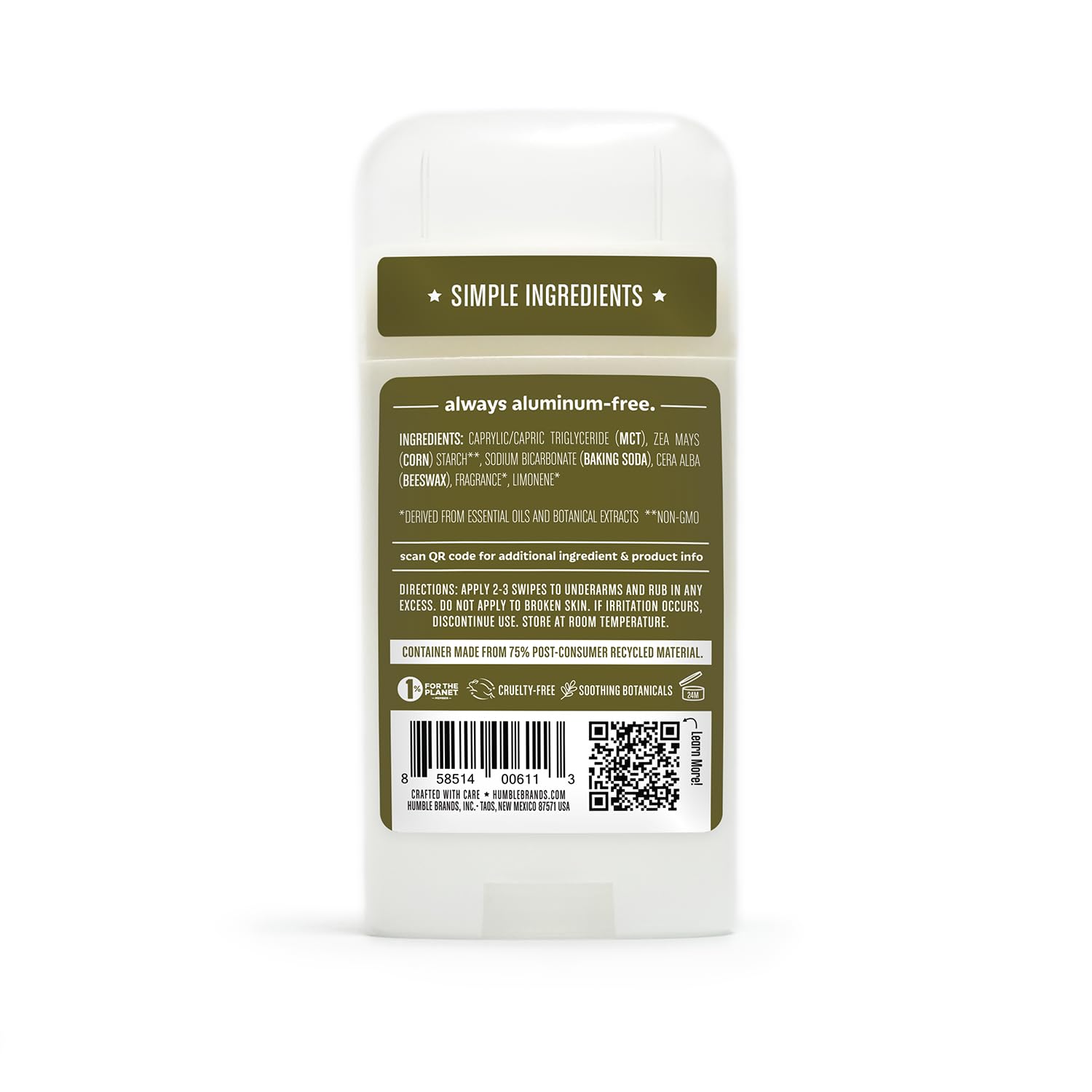 Humble Brands natural ingredients close-up emphasizes simple, effective coconut MCT and beeswax formulation.