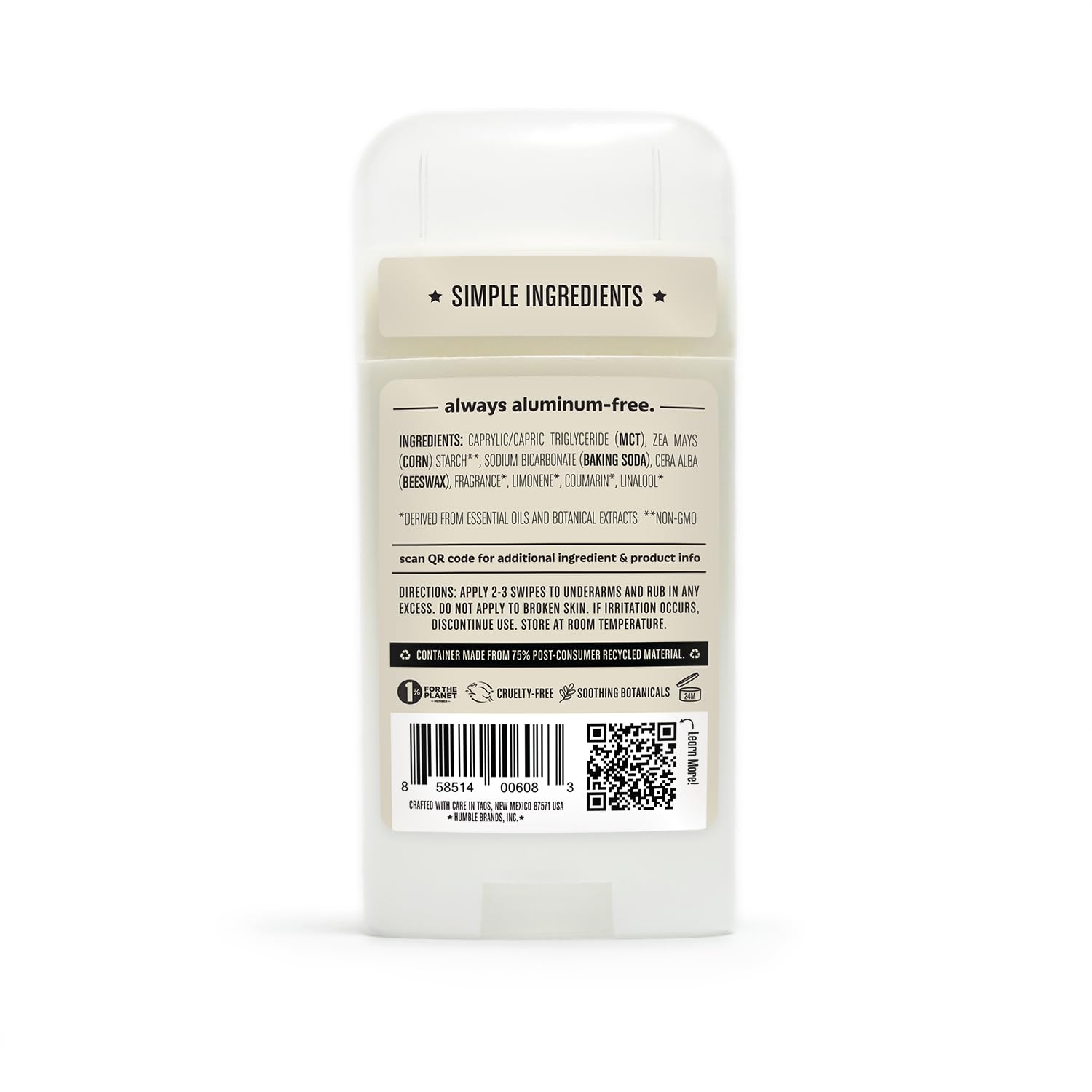 Humble Brands Original Deodorant pack of 3 tubes highlights value.