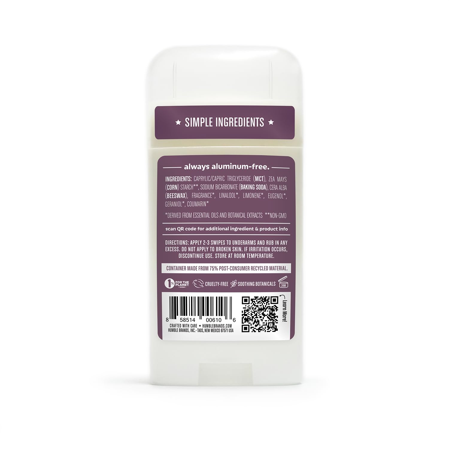 Humble Brands packaging close-up highlighting simple ingredient list
