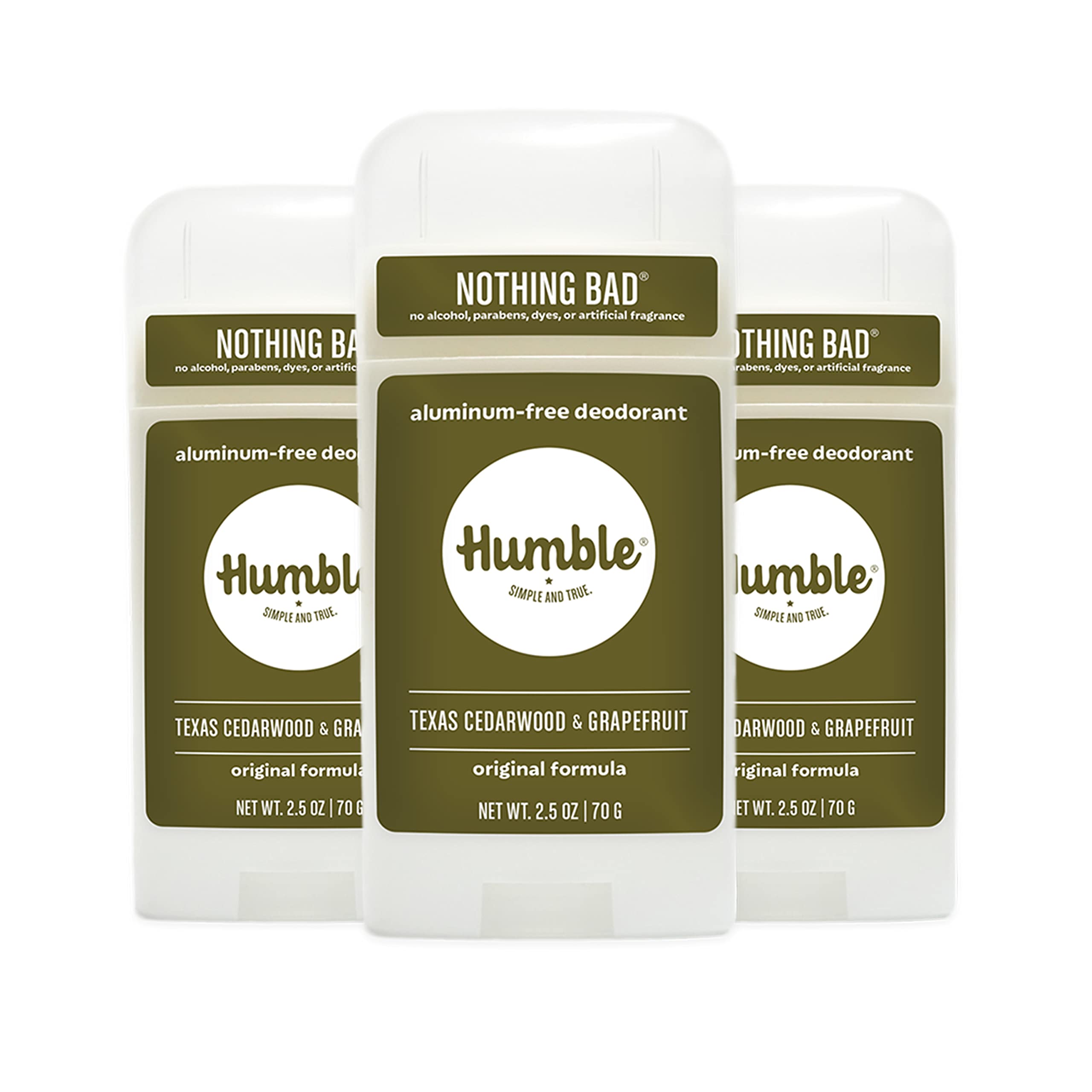 Humble Brands Original Formula deodorant stick for aluminum-free odor control.