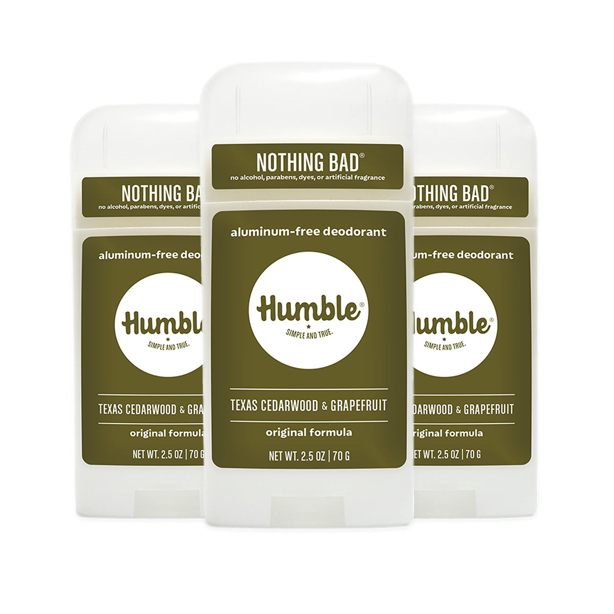 Humble Brands Original Formula deodorant stick for aluminum-free odor control.