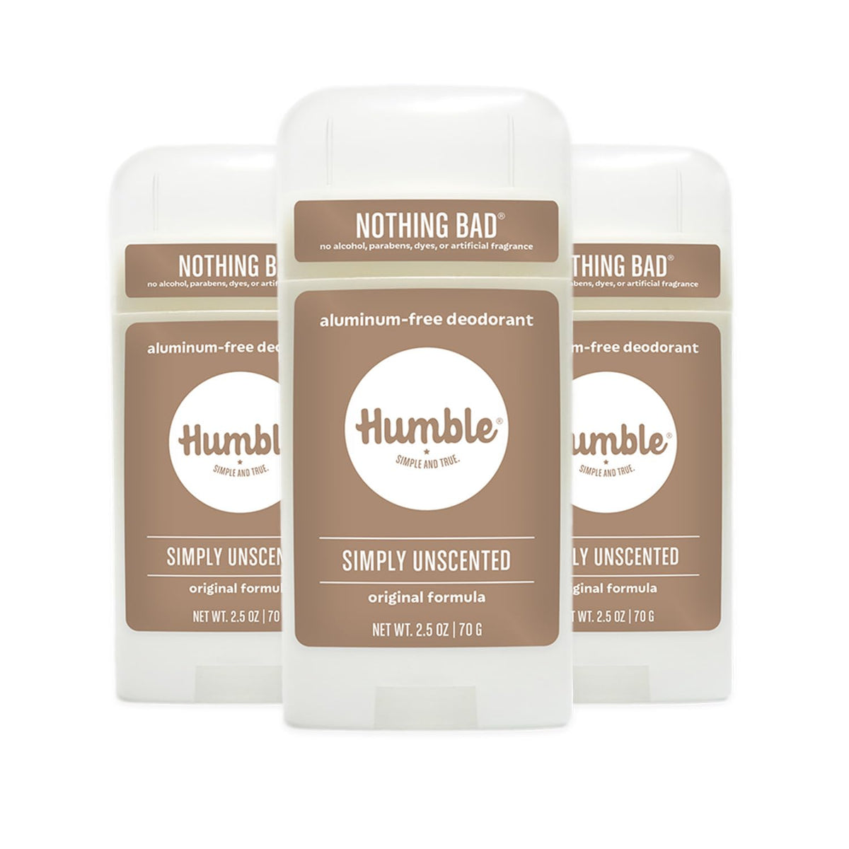 HUMBLE BRANDS Original Formula unscented deodorant bottle for daily odor control.