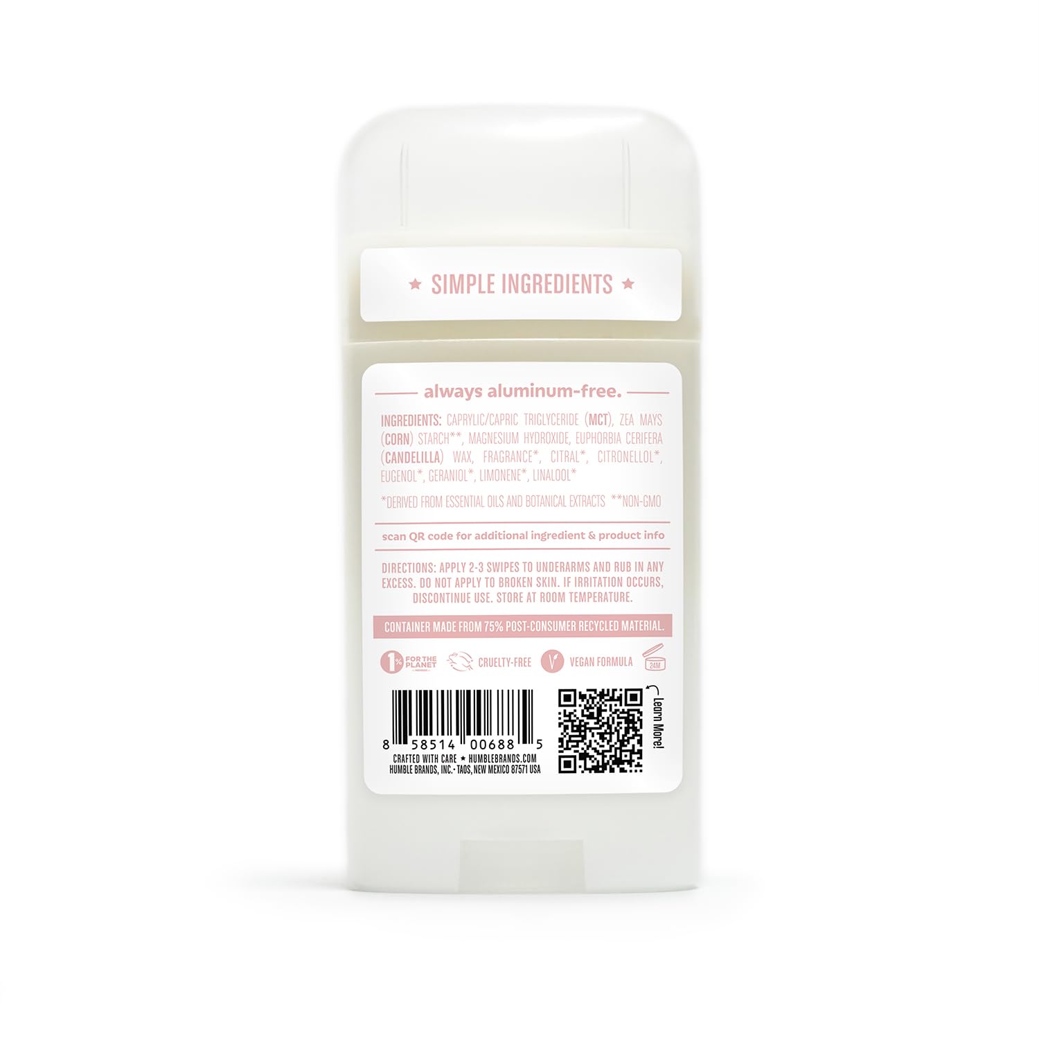 Humble Rose scent evokes fresh garden notes and gentle warmth for daily wear.