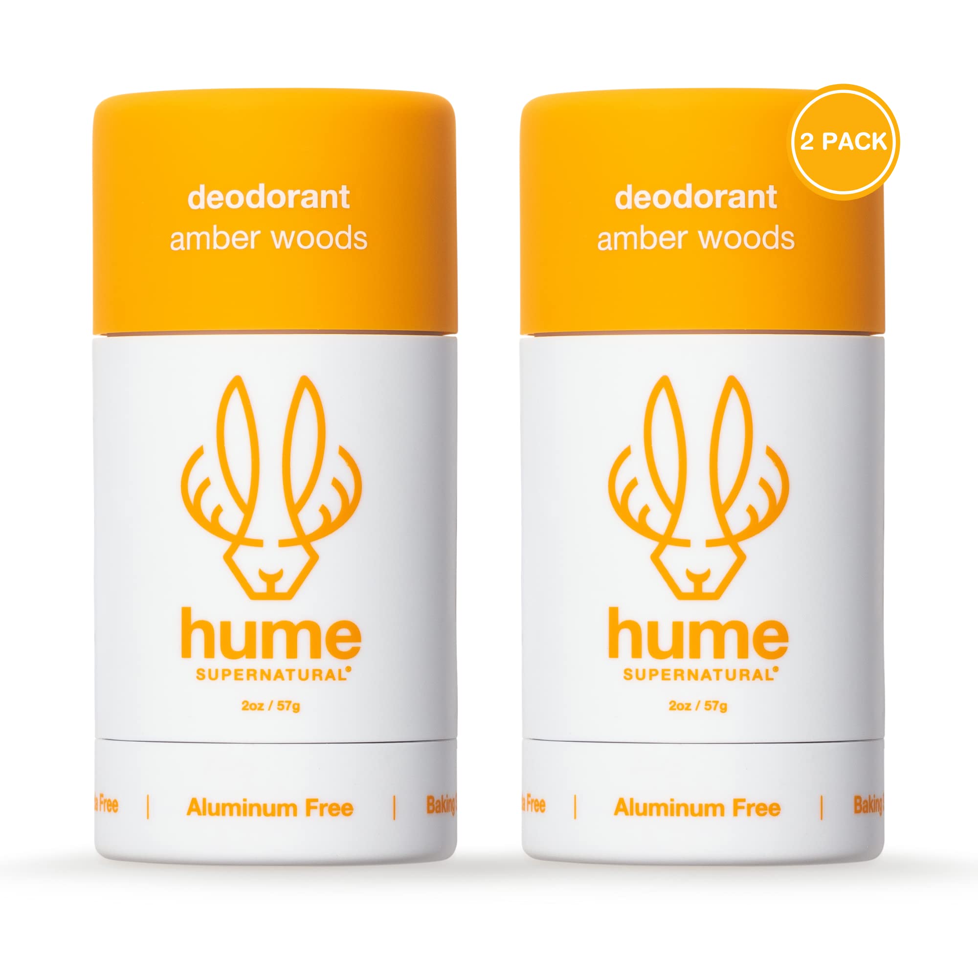 Hume Supernatural Amber Woods deodorant stick delivers long lasting odor control.