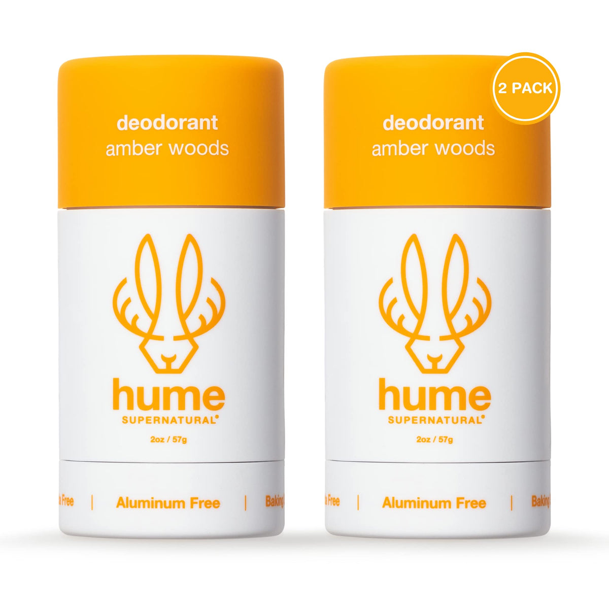 Hume Supernatural Amber Woods deodorant stick delivers long lasting odor control.