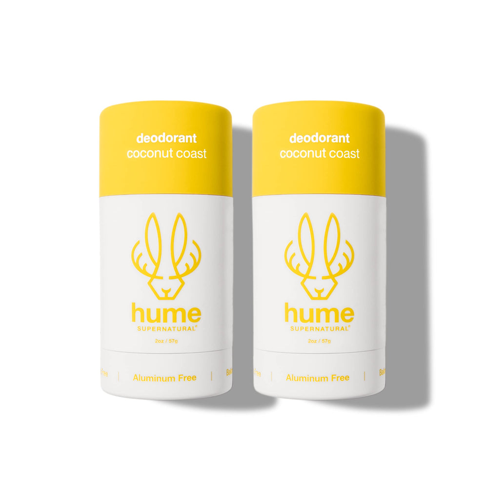 Hume Supernatural coconut coast deodorant stick ready for daily use and aluminum-free protection