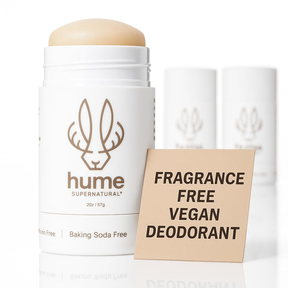 Hume Supernatural neutral clear-stick deodorant for easy, lasting freshness.