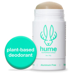 Hume Supernatural Desert Bloom deodorant bottle highlights aluminum-free protection for everyday use.
