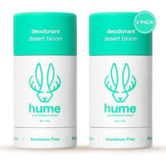 Hume Desert Bloom roll-on on skin demonstrates probiotic blend for balanced skin.