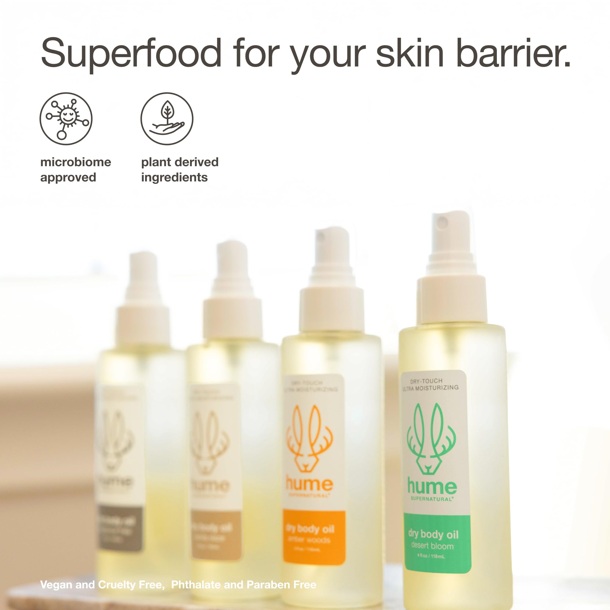 HUME SUPERNATURAL non-toxic skin protection through plant-based oils