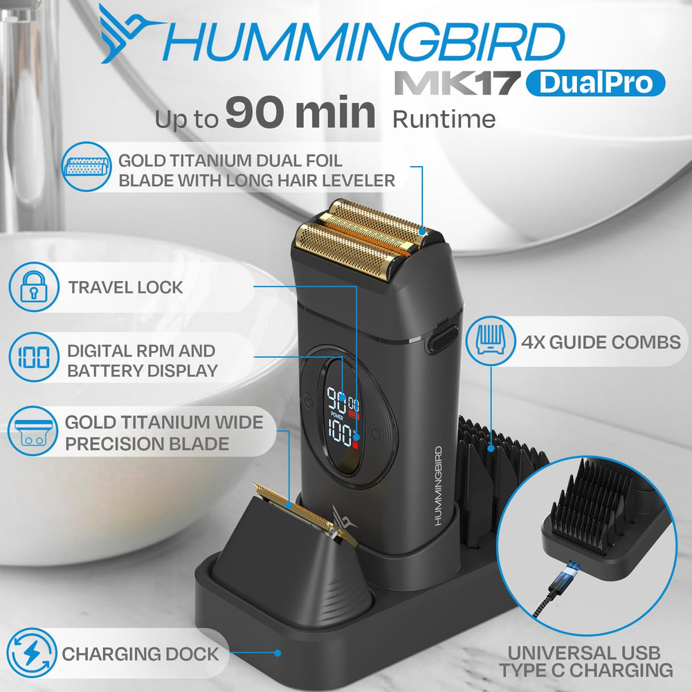 HUMMINGBIRD MK17 complete grooming kit includes versatile heads and guards.
