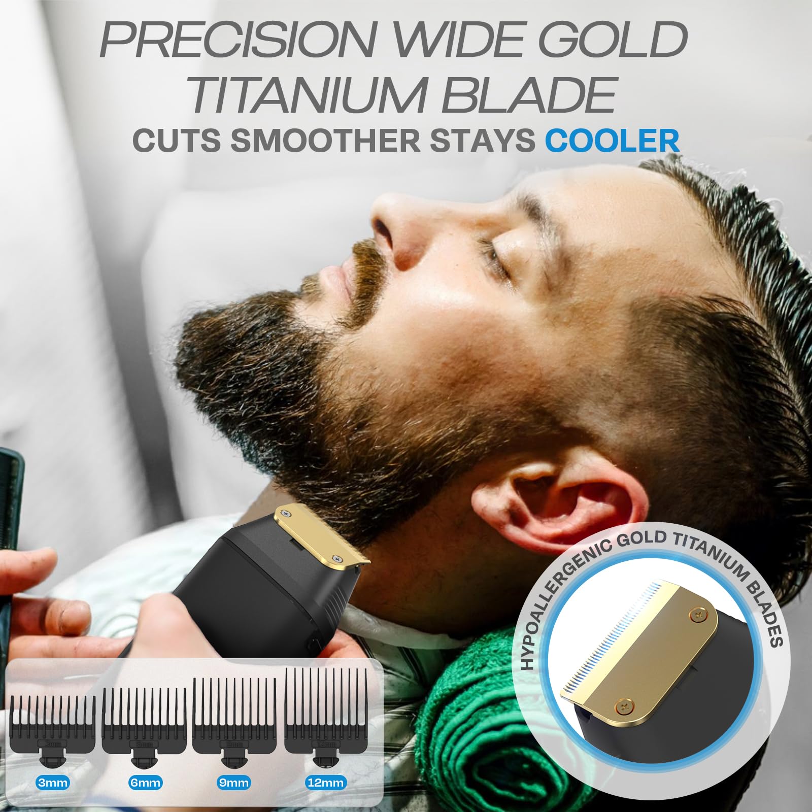 HUMMINGBIRD MK17 gold titanium blades glide smoothly for comfortable grooming.