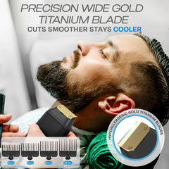 HUMMINGBIRD MK17 gold titanium blades glide smoothly for comfortable grooming.