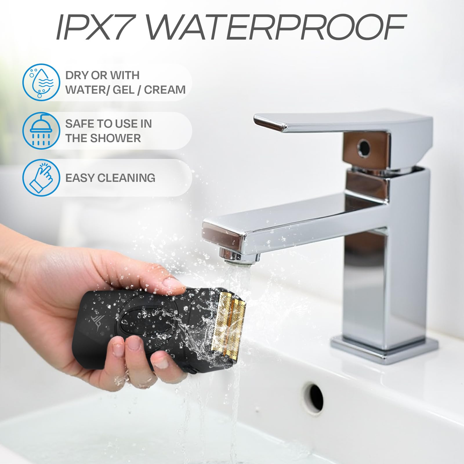HUMMINGBIRD MK17 IPX7 waterproof design allows shower shaving and easy cleaning.