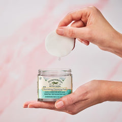 Humphreys aloe-witch hazel formula closeup highlights soothing hydration for balanced skin.
