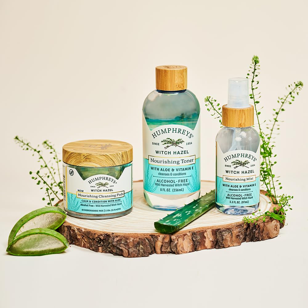 Humphreys unscented formula label highlights alcohol-free cleansing.