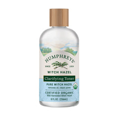 Humphreys Witch Hazel Toner bottle clarifies and hydrates for balanced skin.