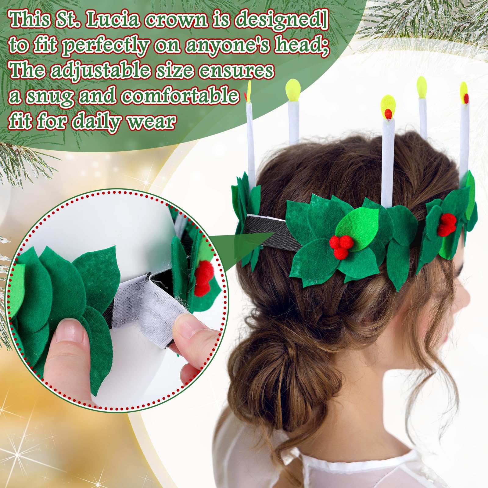 HunnmingRe St. Lucia crown adjustable fit ensures comfortable wear during long festivities.