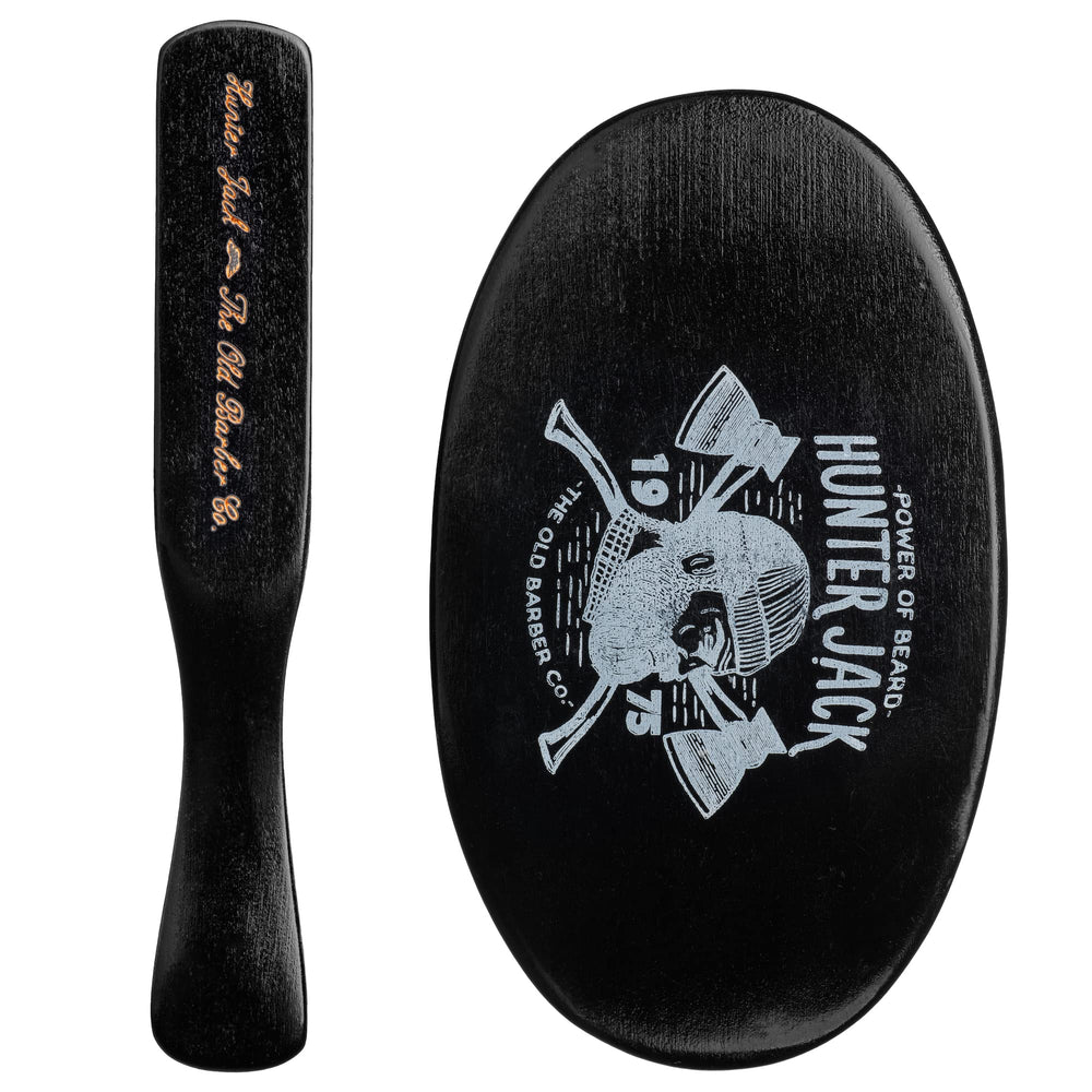 Hunter Jack dual-brush kit for beard and mustache grooming and shaping.