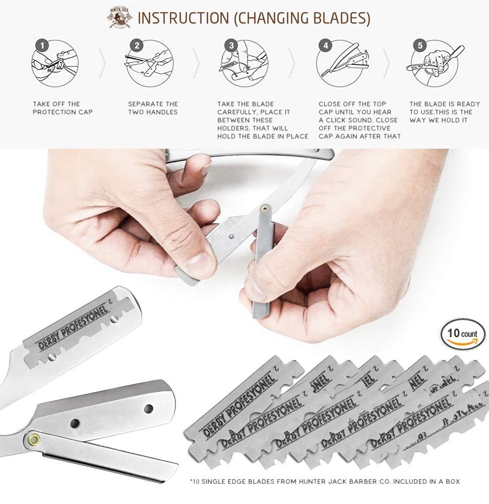 Hunter Jack straight razor kit travel-friendly design for on-the-go grooming.