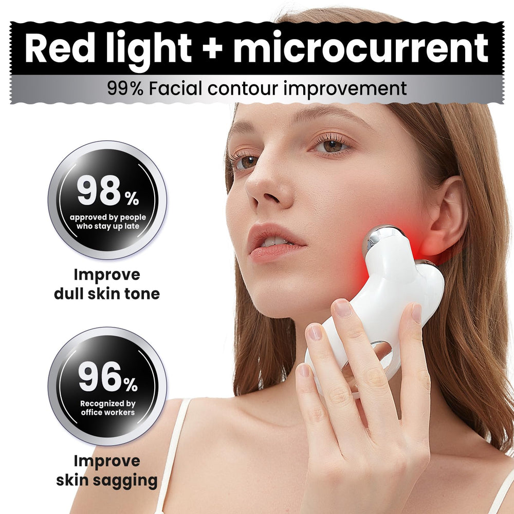 Hunvva EP-300 red-light therapy emission illustrating gentle periorbital treatment