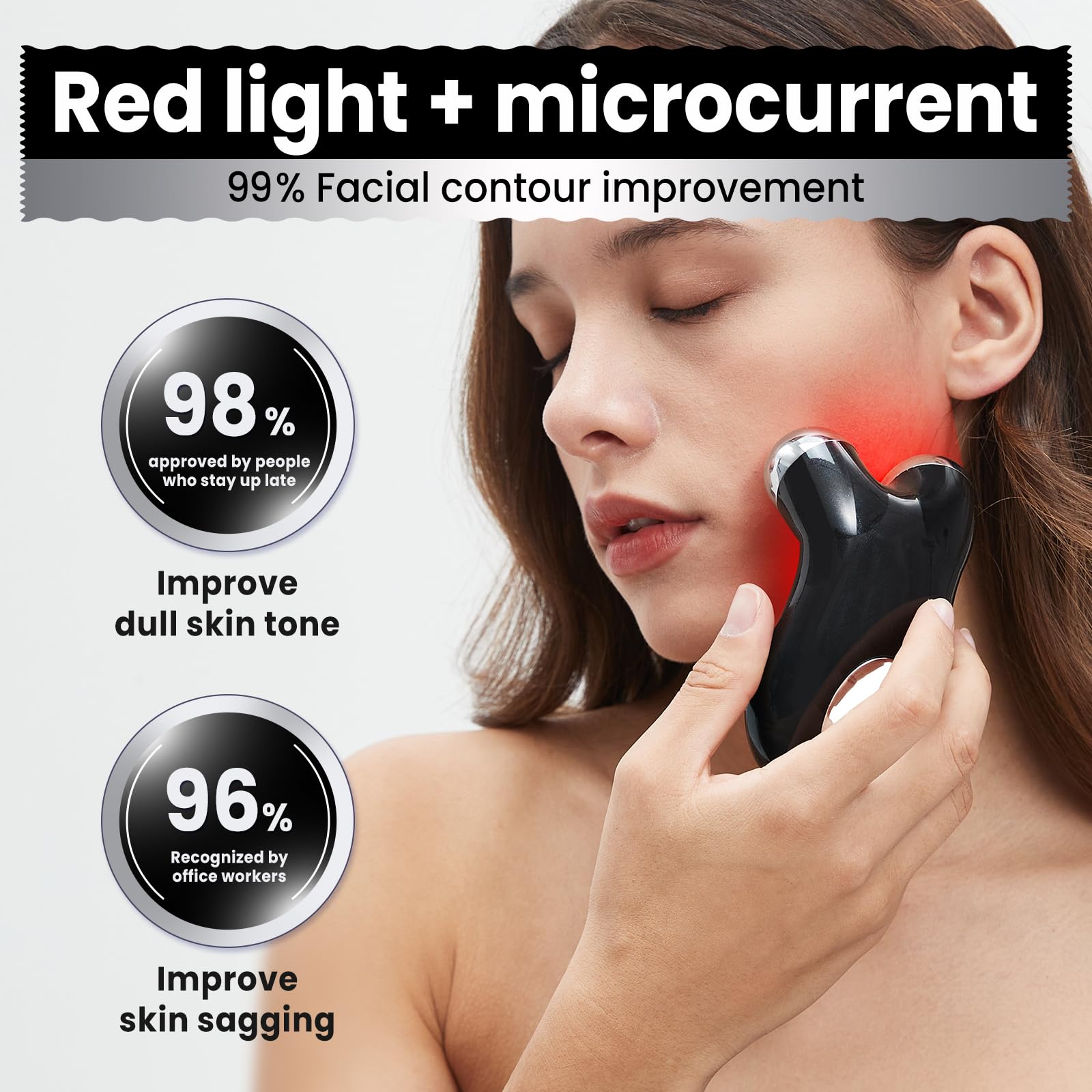 Hunvva EP-300 red light therapy panel emitting a gentle glow for skin rejuvenation.