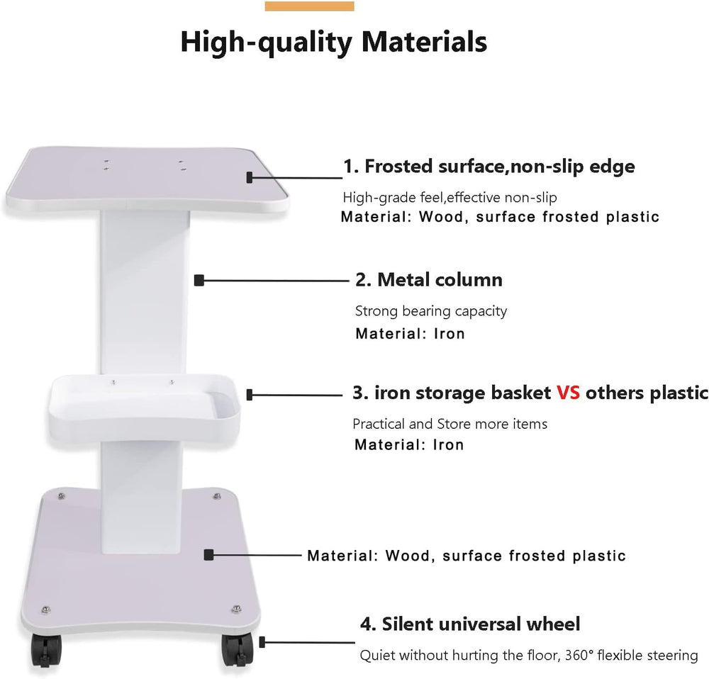 HUOXOU esthetician trolley silent wheels ensure quiet service