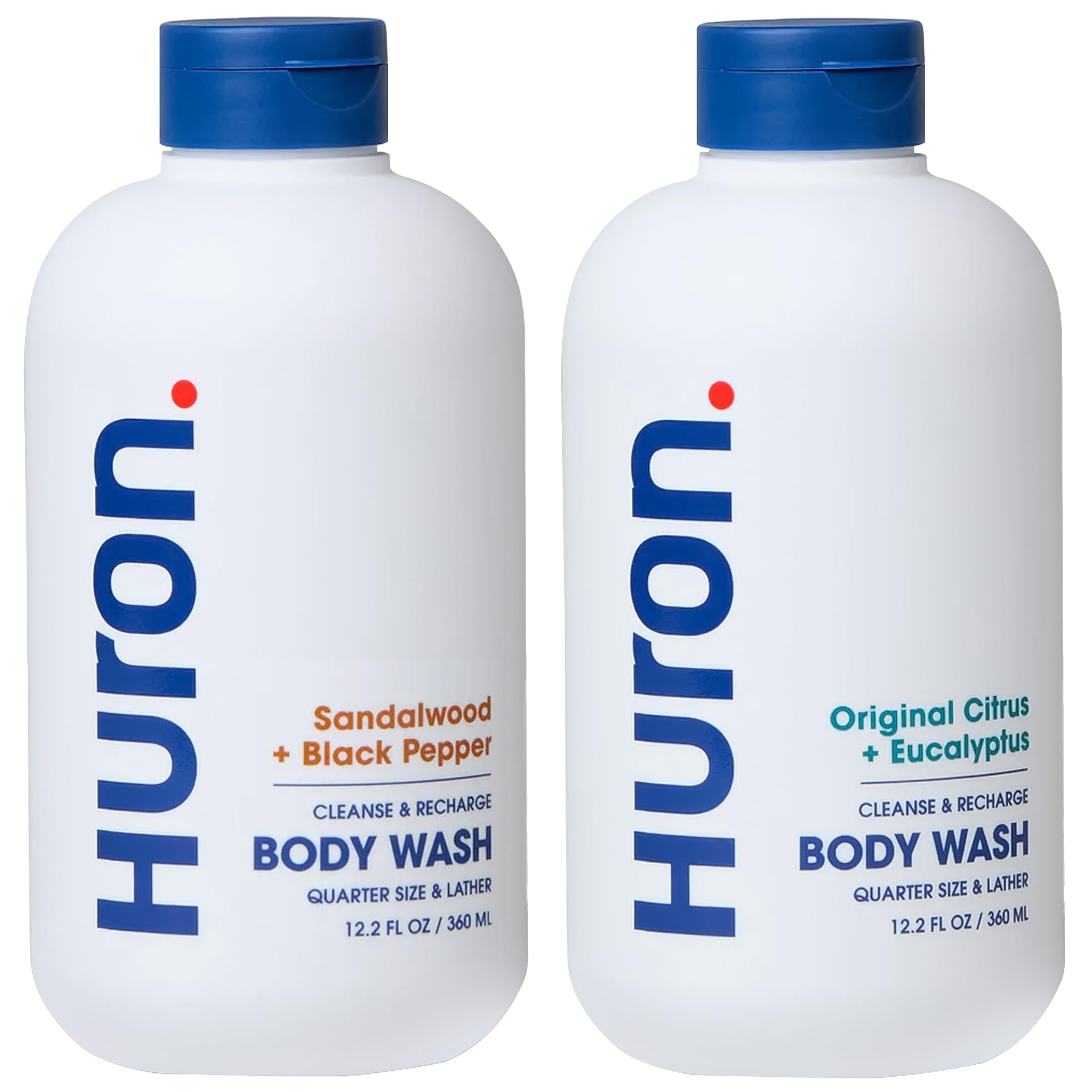 Huron Body Wash Citrus-Eucalyptus splash delivers a refreshing cleanse.