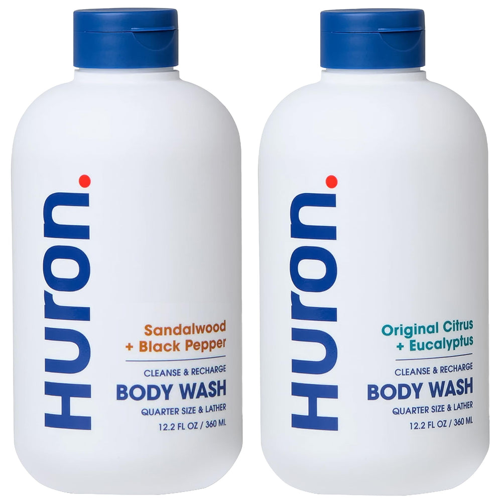 Huron Body Wash Citrus-Eucalyptus splash delivers a refreshing cleanse.