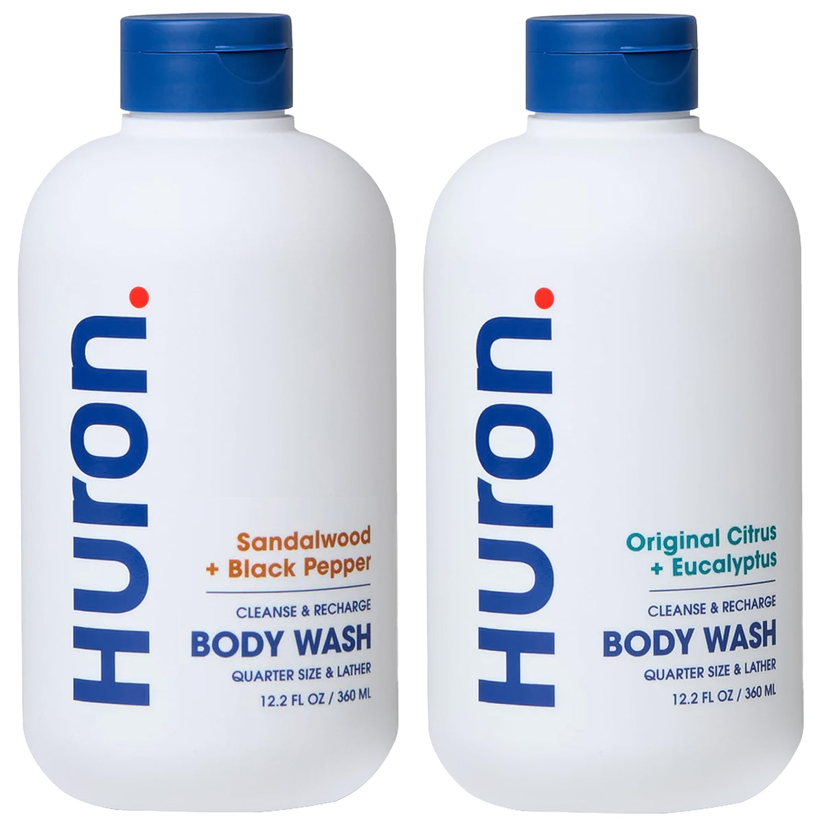 Huron Body Wash Citrus-Eucalyptus splash delivers a refreshing cleanse.