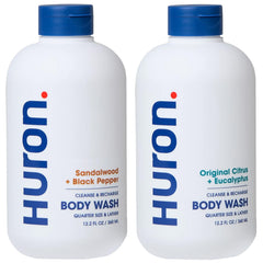 Huron Body Wash Citrus-Eucalyptus splash delivers a refreshing cleanse.