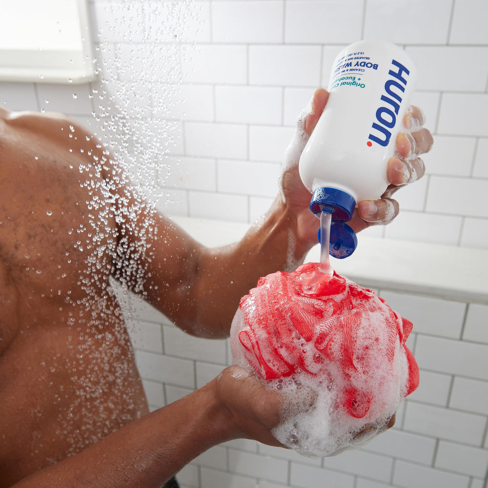 Huron Body Wash Witch-Hazel clarity helps deodorize and cleanse.
