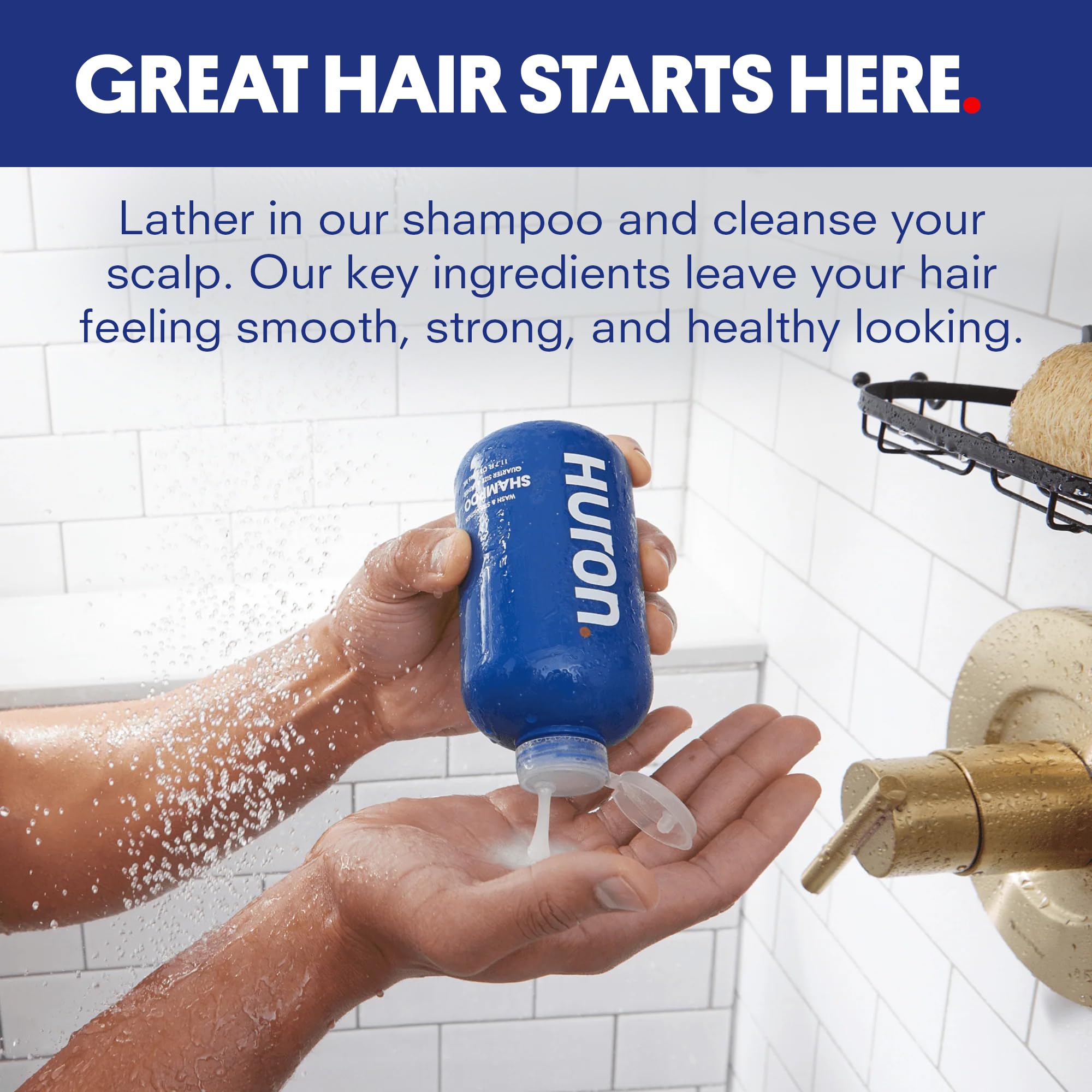 Huron Clean Citrus Woods lather close-up showing rich foam for thorough cleansing