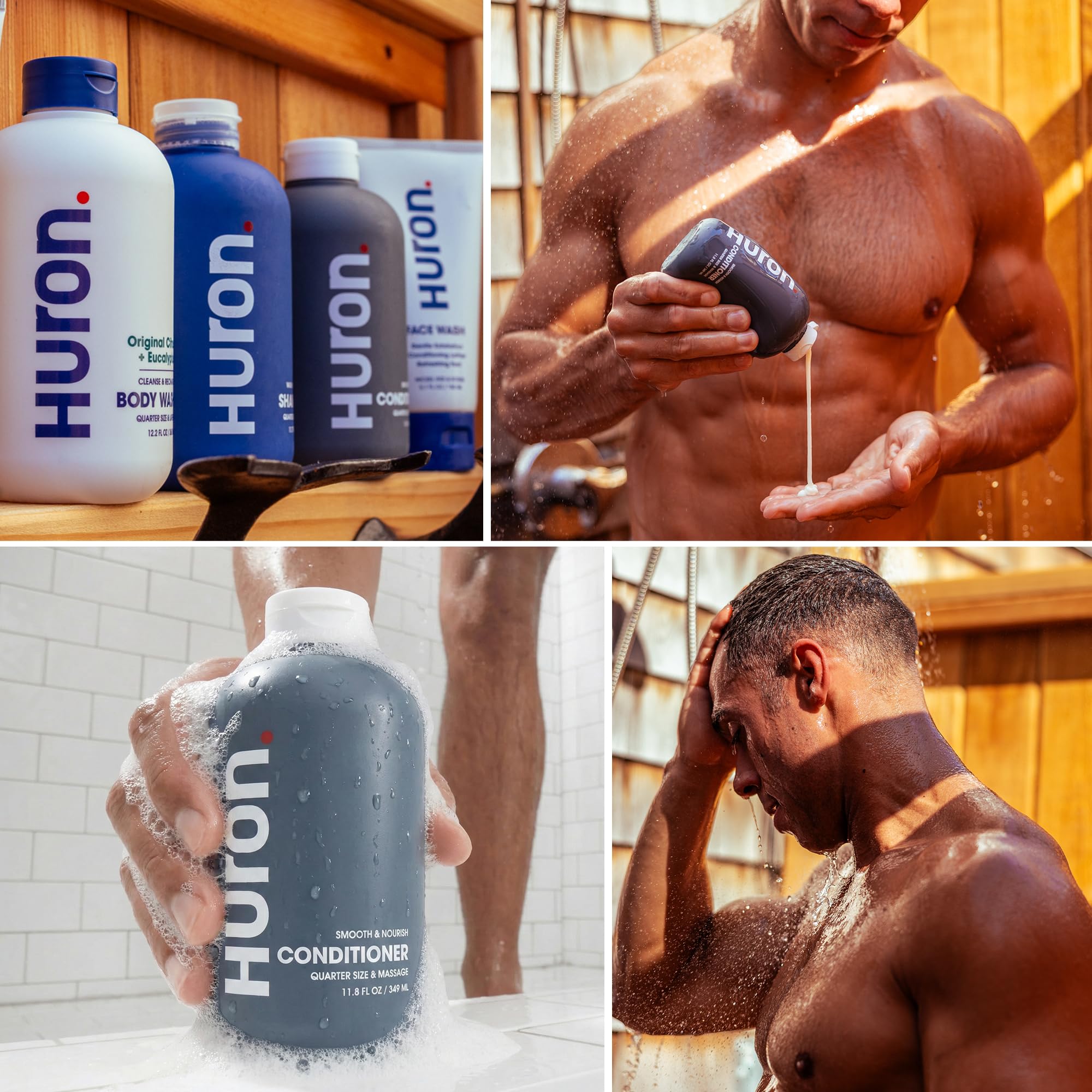 Huron Men's Conditioner after use shows smoother, hydrated hair