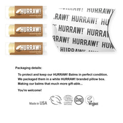 Bálsamo de coco Hurraw! con textura cremosa para labios suaves