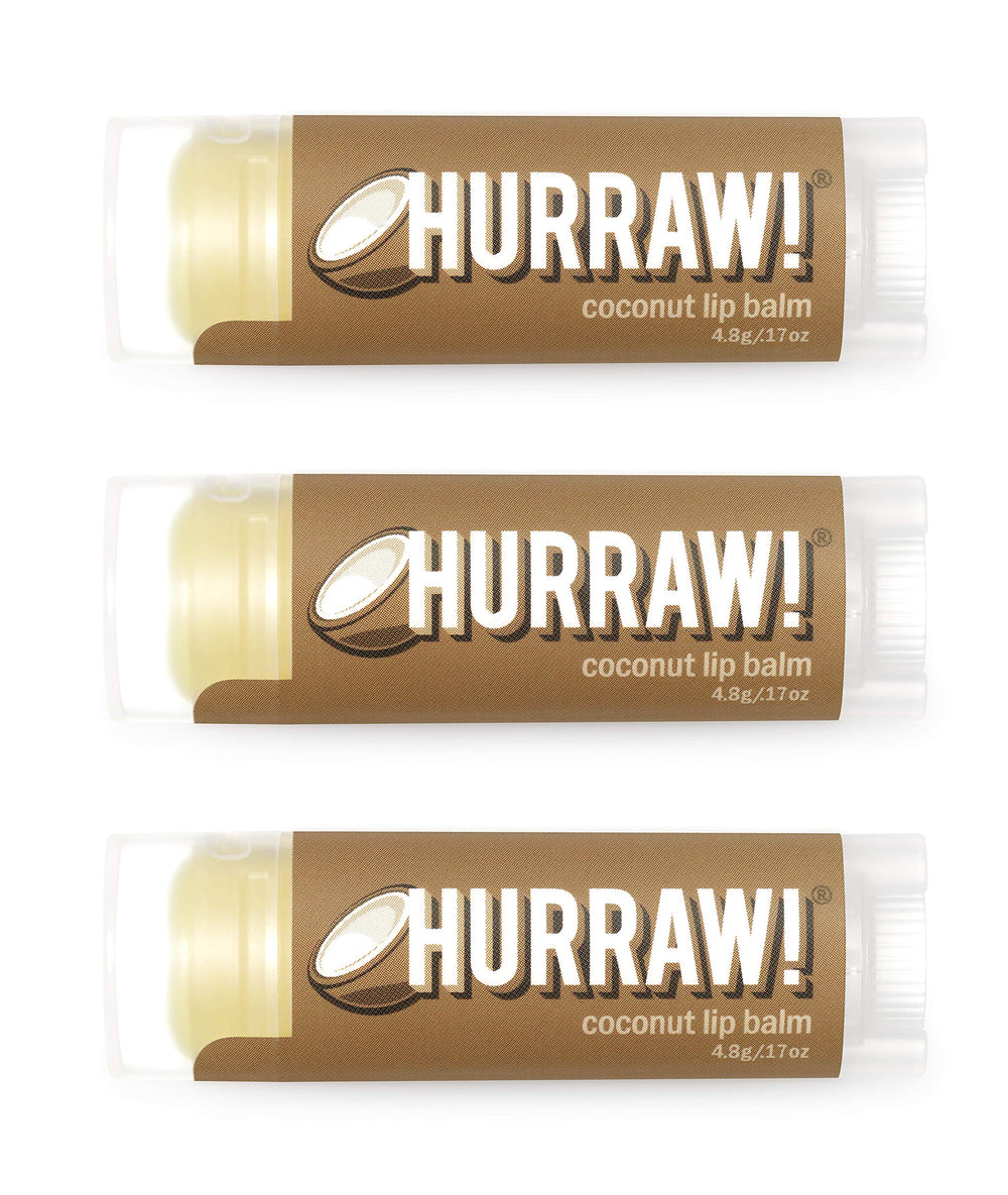 Hurraw! bálsamo labial de coco en trípico práctico para uso diario