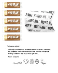 Hurraw Coconut Lip Balm outer box highlights vegan, organic ingredients for clean lip care.