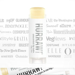 HURRAW! Balm applied on lips demonstrates a non-sticky, comfortable feel