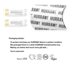 HURRAW! Unscented lip balm tubes up close reveal silky texture for smooth lips
