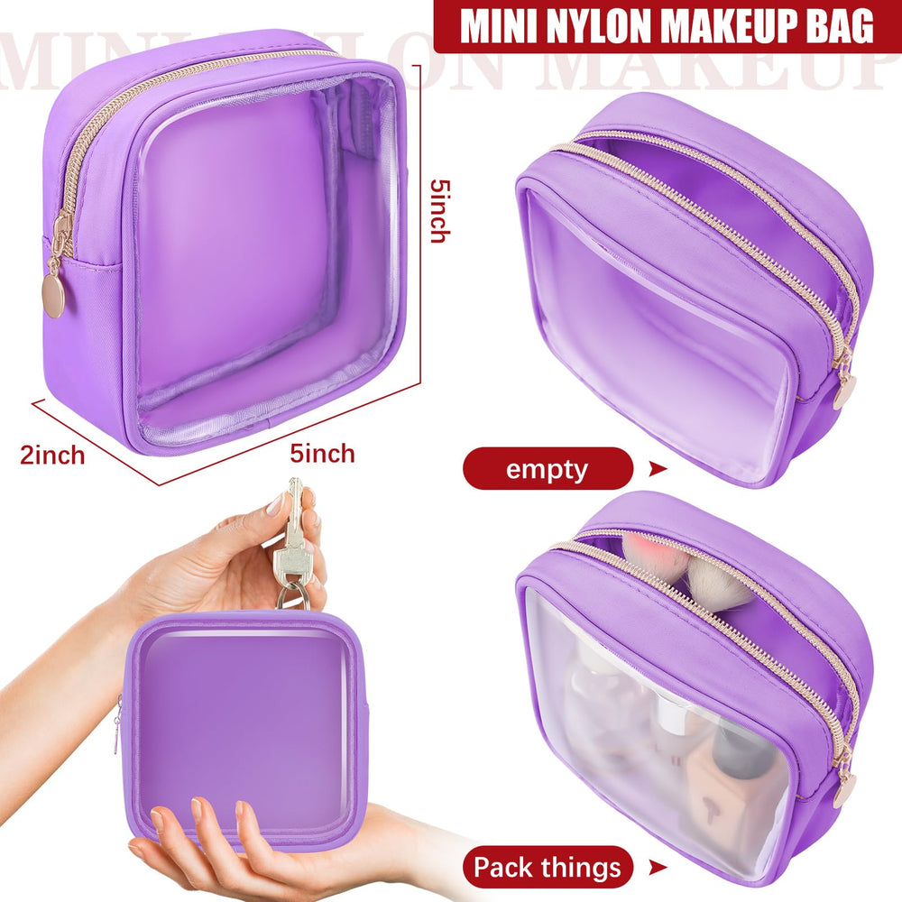 Hushee mint makeup bag featuring PVC interior for quick item finding