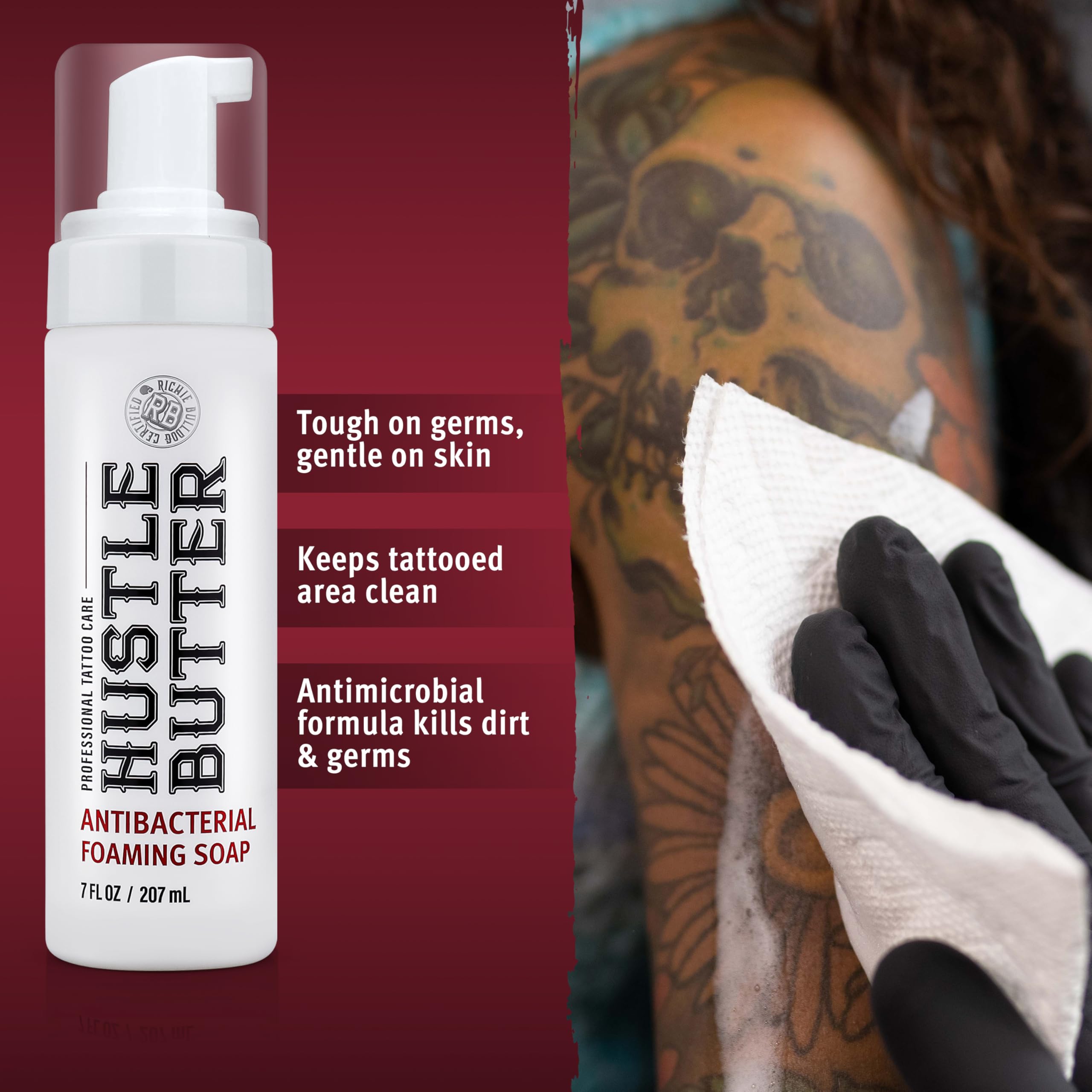 Hustle Bubbles artist-use illustrates professionals choosing gentle cleansing.